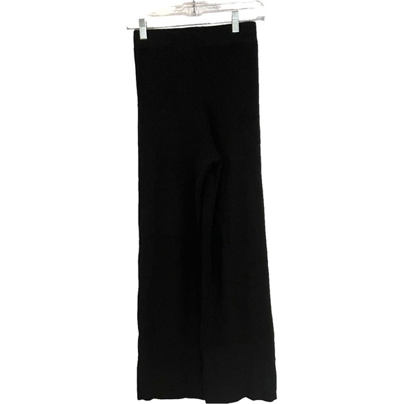 Nap Loungewear Black 100% Cashmere Rib Knit PulloverSweater & Bottoms Set NWT S - Picture 2 of 11